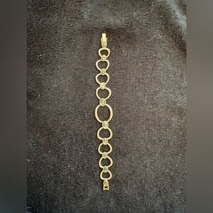 Monet Gold and Gray/Green Stone Bracelet